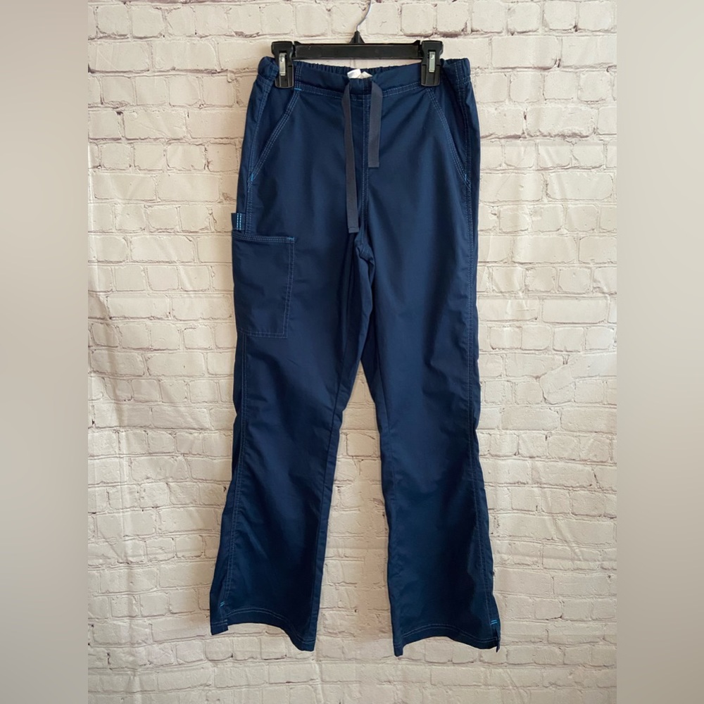 NWOT WonderWink Women's WonderFLEX Grace Flare Leg Cargo Pant Navy Size XS